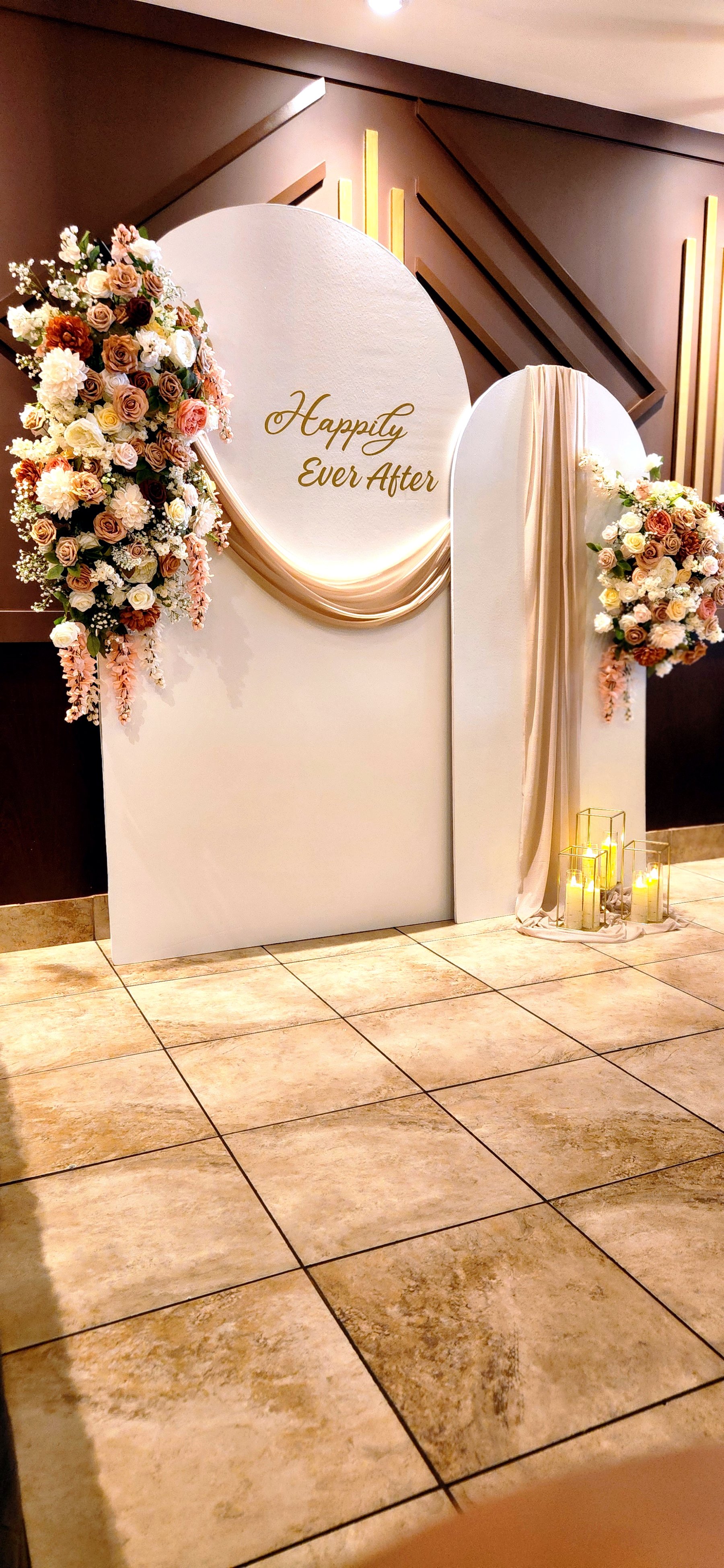 Luxury Happily Ever After backdrop with cascading florals by EZone, Houston TX